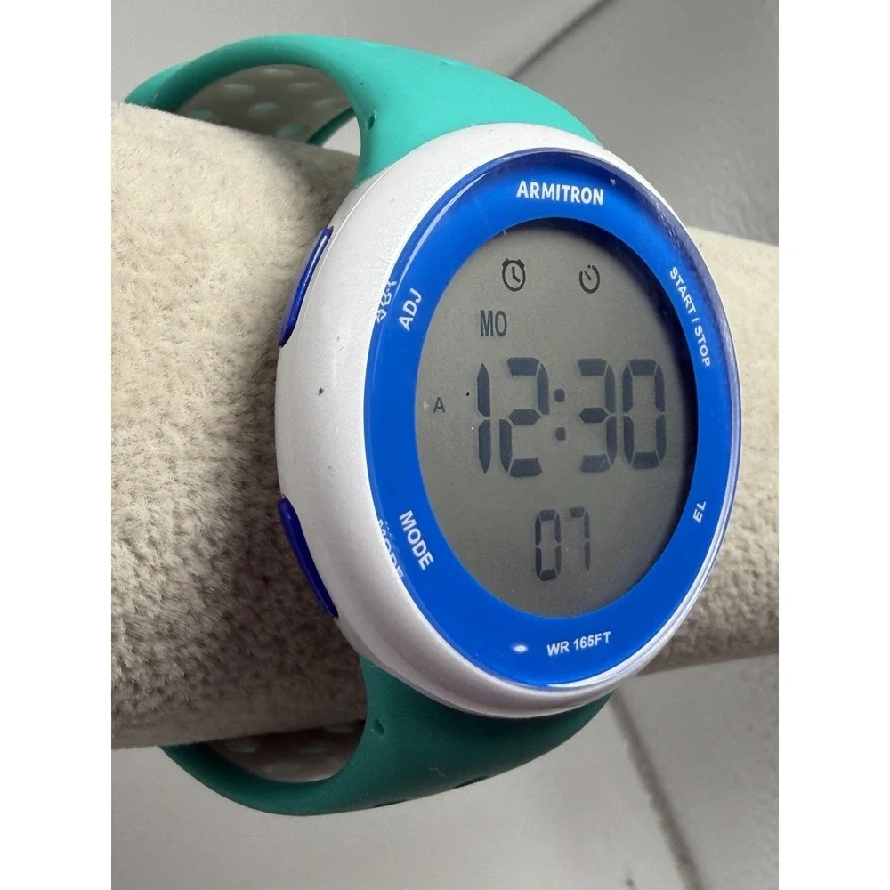 Armitron Pro Sport 40/8423‎ Green Digital Ladies Watch 43MM 8.5